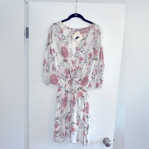 NEW white and light pink boho dress size medium